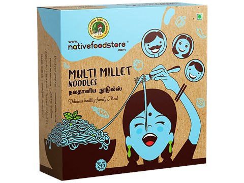 Nativefoodstore Multi Millet Noodles - Delicious, Healthy, Family Meal, No Preservatives, 210 g