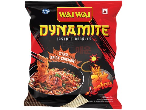 Wai Wai Dynamite - Xtra Spicy Chicken Instant Noodles, Super Delicious, 100 g