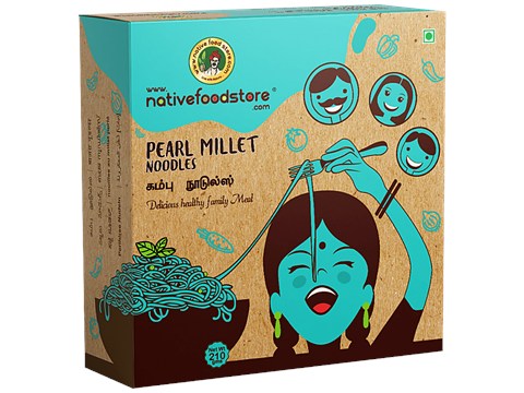 Nativefoodstore Kambu/Pearl Millet Noodles - Rich In Protein, Calcium & Iron, Delicious, Healthy, 210 g