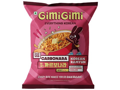 GimiGimi Carbonara Spicy Korean Ramyun, 140 g