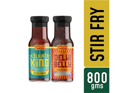 MasterChow Kolkata King Schezwan & Delhi Belly Stir Fry Veg Asian Sauce - Adds Flavour, 400 g