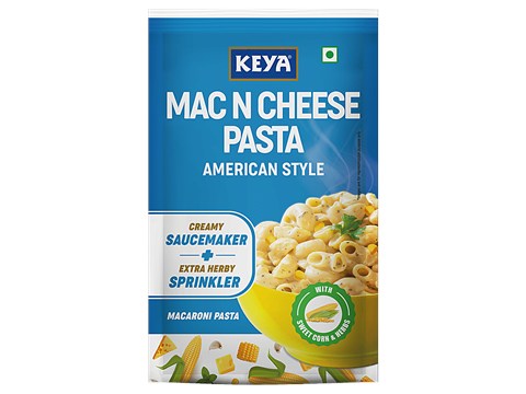 Keya Mac & Cheese Pasta - American Style, Macaroni, With Creamy Sauce Maker & Extra Herby Sprinkler, 95.5 g