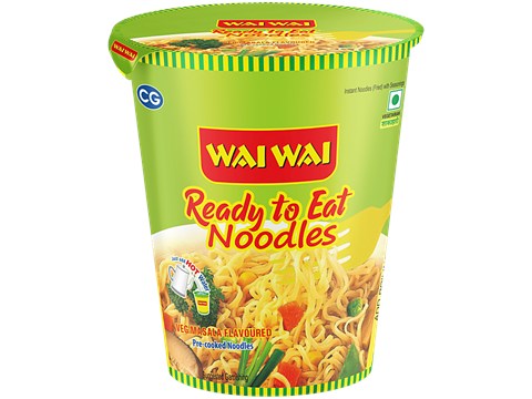 Wai Wai Ready To Eat Veg Masala Flavoured Pre-Cooked Noodles, 70 g
