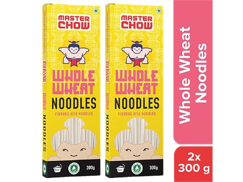 MasterChow Whole Wheat Hakka Noodle - Thin, Atta, Vegetarian, High Quality Flour, 300 g