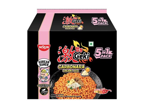 Nissin Geki Carbonara Creamy Veg 5 In 1 Korean Ramen, 400 g