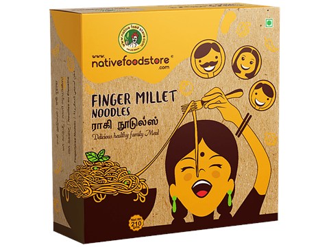 Nativefoodstore Ragi/Finger Millet Noodles - Rich In Protein & Calcium, Delicious, Healthy, Family Meal, 210 g