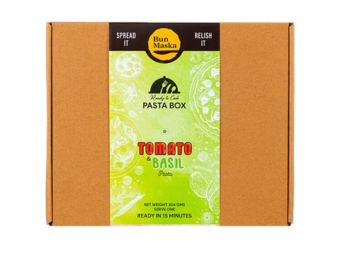 Bun Maska Tomato & Basil Kit With Durum Wheat Penne Pasta & Pesto Sauce - Instantly Cooks In 15 Min, 304 g