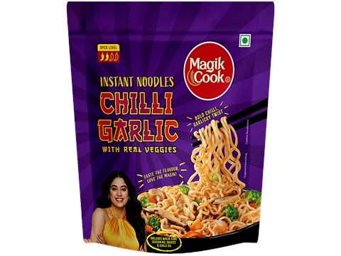 Magik Cook Chilli Garlic Instant Noodles With Real Veggies, 70 g
