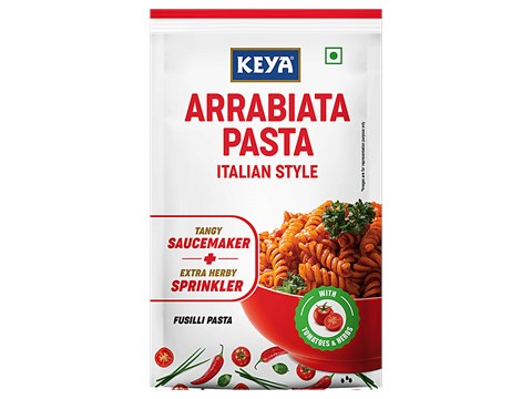 Keya Arrabiata Pasta - Italian Style, Fusilli, With Tangy Sauce Maker & Herbs Sprinkler, 96.5 g