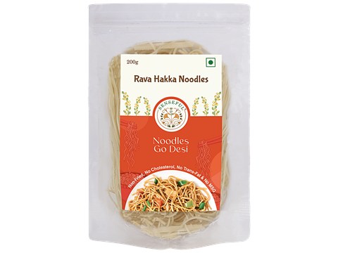 Senseful Rava Hakka Noodles - Non-fried, No Cholesterol, No Transfat, 200 g
