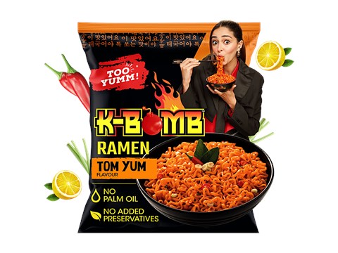 Too Yumm! K-Bomb Ramen Tom Yum Instant Noodles, 80 g