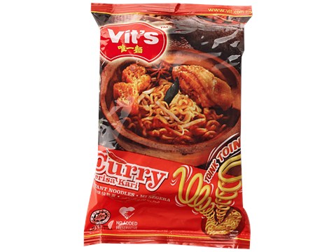Vits Instant Noodles - Curry Flavour, No Added Preservatives, 78 g