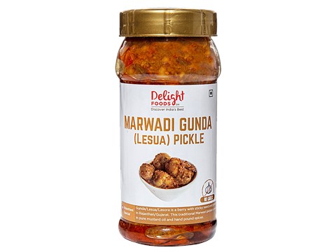 Delight Foods Marwari Gunda Lesua Achaar - Pure Mustard Oil Used, 300 g
