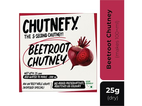 Chutnefy 5 Second Beetroot Chutney - Plant Based, No Preservatives, Additives or Colours, 30 g