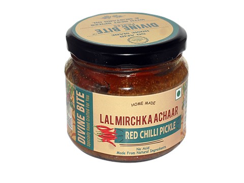 Divine Bite Red Chilli Pickle, 300 g