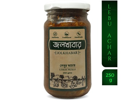 Jolkhabar Handmade Lemon Pickle - Lebu R Aachar, Authentic, Traditional, Handmade, 250 g