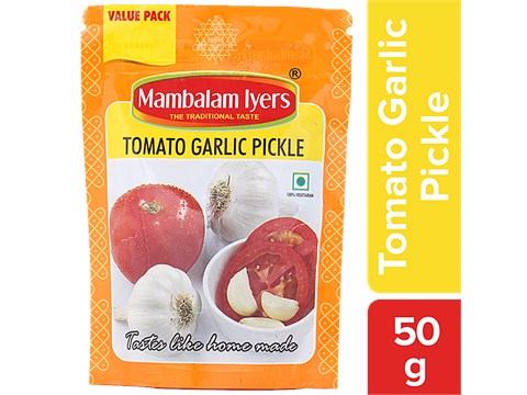 Mambalam Iyers Tomato Garlic Pickle - Fresh, Tangy & Spicy, 50 g