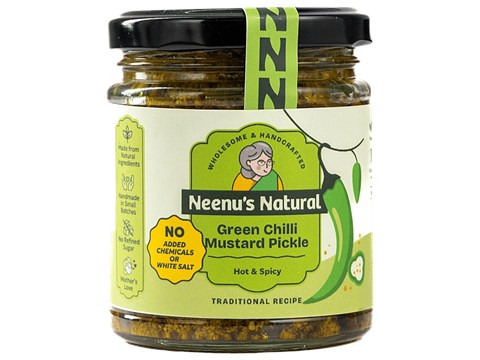 Neenu's Natural  Green Chilli Mustard Pickle, 200 g