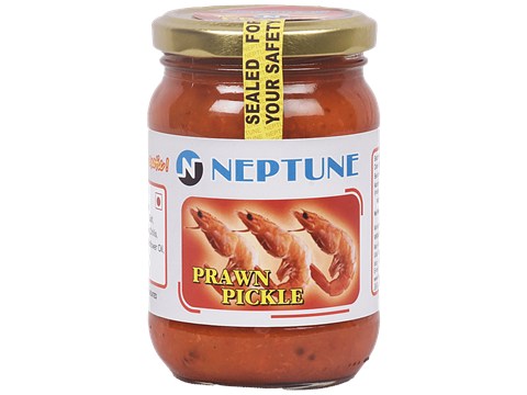 Neptune Prawns Pickle - Spicy Non Vegetarian Condiment, Side Dish Served With Rice, Chapati, 300 g