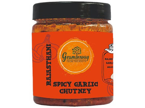 Graminway Rajasthani Spicy Garlic Chutney - Cold-Pressed, Rich In Vitamin & Minerals, 200 g