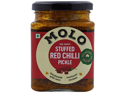 Molo My Nani's Stuffed Red Chilli Pickle, 250 g