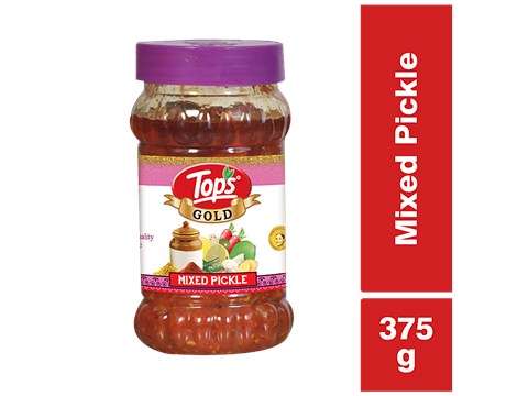 Tops Gold - Mixed Pickle, Spicy Condiment, Accompaniment For Meals, 375 g