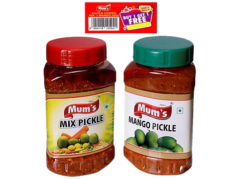 Mum's Mango Pickle Combo - Accompaniment With Meals, Sweet & Sour, 500 g