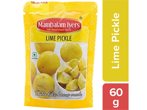 Mambalam Iyers Lime Pickle - Fresh, Tangy & Spicy, No Preservatives, 60 g