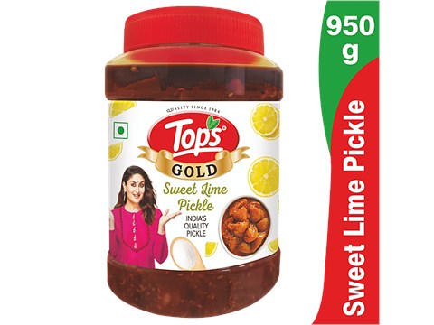 Tops Gold Sweet Lime Pickle - Tempting Flavour, Rich Aroma & Taste, 950 g