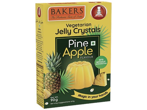 BAKERS Vegetarian Jelly Crystals - Pineapple Flavour, 90 g