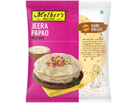 Mother's Recipe Jeera Papad - Hand-Rolled, Crunchy, 180 g