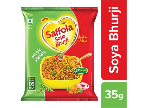 Saffola Soya Bhurji - Magic Masala, Anytime Snack, Instant Ready In 5 Minutes, 35 g