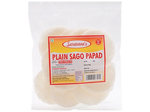 Saravanas Papad - Plain Sago, 100 g