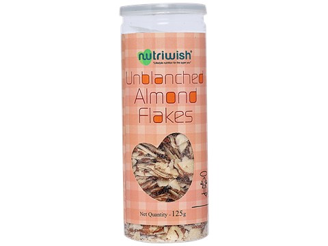 Nutriwish Unblanched Almond Flakes, 125 g