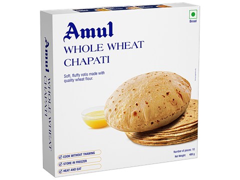 Amul Whole Wheat Chapati, 400 g