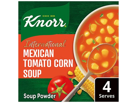 Knorr International Mexican Tomato Corn Soup - Real Vegetables, No Added Preservatives, 50 g