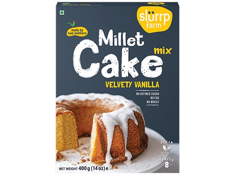 Slurrp Farm Multi Grain Vanilla Cake Mix - Wheat & Maida Free, 400 g