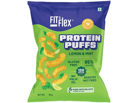 Fit & Flex Protein Puff - Lemon & Mint, 55 g