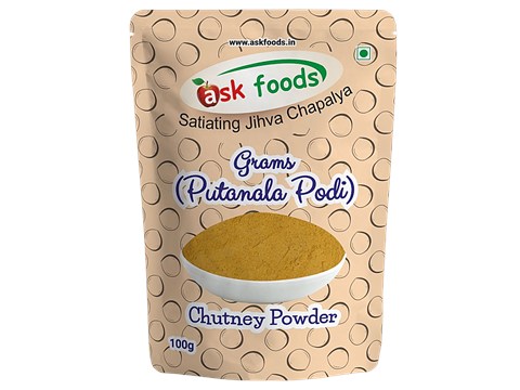 Ask Foods Grams Chutney Powder - Fried Grams, Spices, Chilies, 100 g