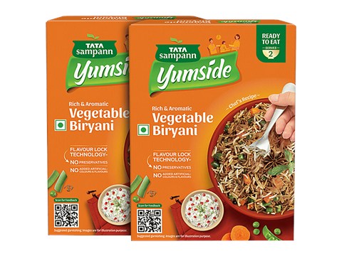 Tata Sampann Yumside Vegetable Biryani - Rich & Aromatic, Ready To Eat, No Preservatives, 330 g