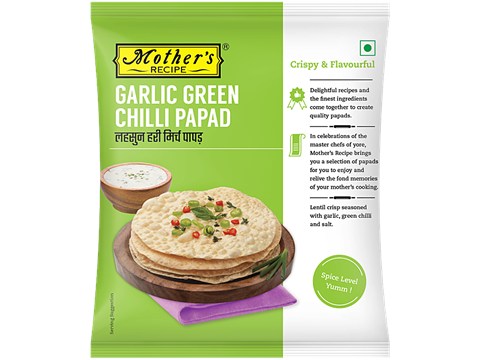 Mother's Recipe Garlic Green Chilli Papad, 180 g