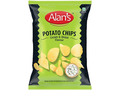 Alan's Cream & Onion Flavour Potato Chips, 48 g