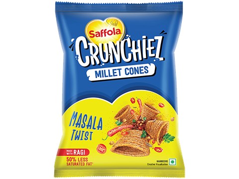 Saffola Crunchiez Millet Cones - Masala Twist, 70 g