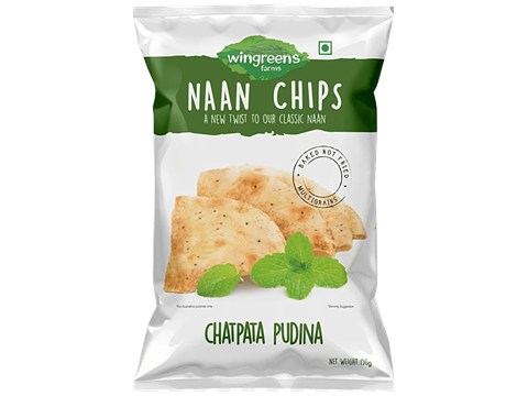 Wingreens Farms Naan Chips - Chatpata Pudina, 150 g