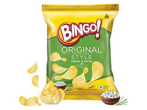 Bingo! Original Style Potato Chips - Cream & Onion, 43 g