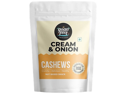 Goanfest Cream & Onion Cashews - Crunchy, Super Food, 80 g