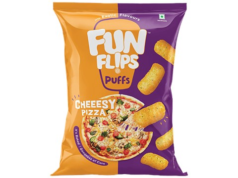 Fun Flips Cheeesy Pizza Puffs - Baked, 60 g