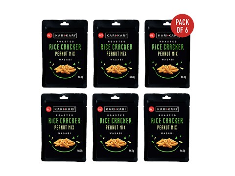 Kari Kari Roasted Rice Cracker Peanut Mix Wasabi, 120 g