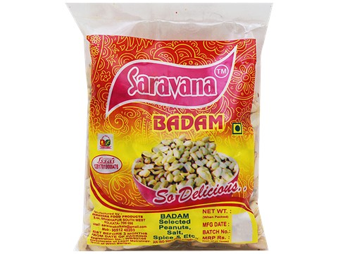 SARAVANA Peanuts/Badam - Salted, Crispy & Crunchy, 200 g