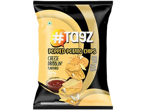 tagz Cheese Dibblin' Flavoured Popped Potato Chips, 31 g